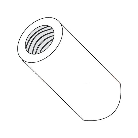 Newport Fasteners Round Standoffs, #2-56 Thrd Sz, 1/2 in Bd L, Nylon Plain, 3/16 in OD, 1000 PK 383708